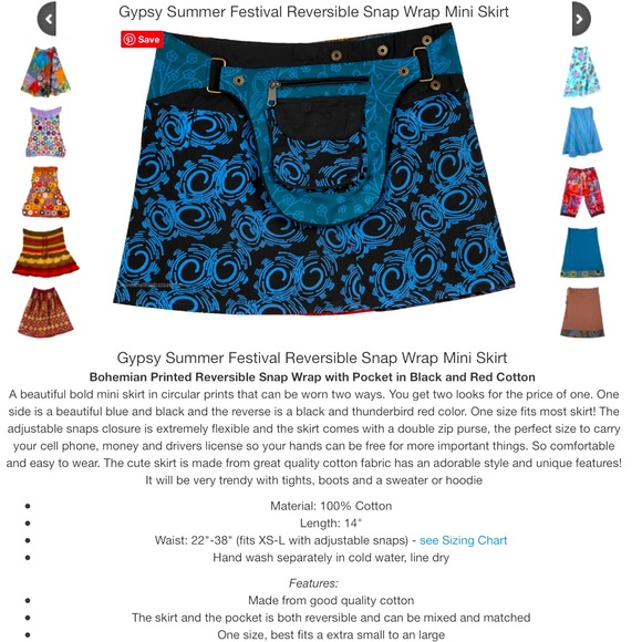 ⚛️🦘 Sacred Geometry Reversible snap Wrap Skirt w/detach Purse pouch NWOT travel - Picture 5 of 9